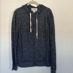 EUC Penguin Heathered Blue Zip-Up Hoodie sz M